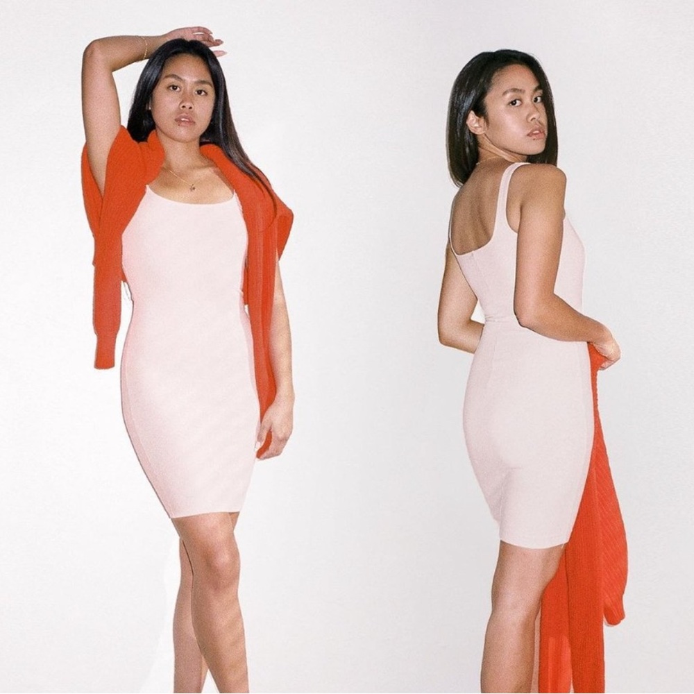 american apparel coral cotton spandex tank dress🎟